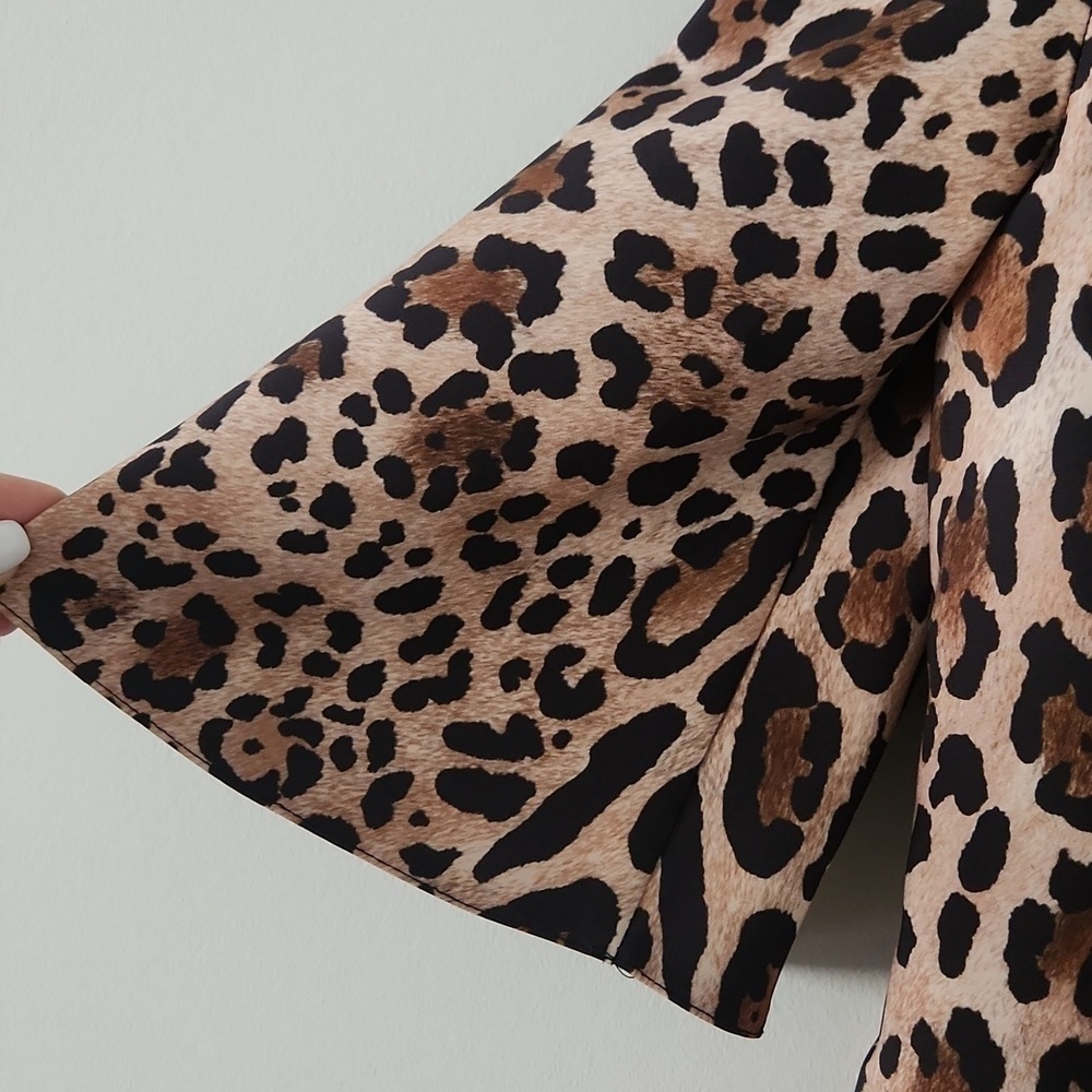 NWT RINASCIMENTO | Leopard print dress a-line brown sz M - Picture 3 of 6